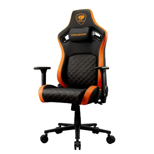 CGR-DFL Silla para videojuegos de PC Asiento acolchado tapizado Negro, Naranja - Imagen 5
