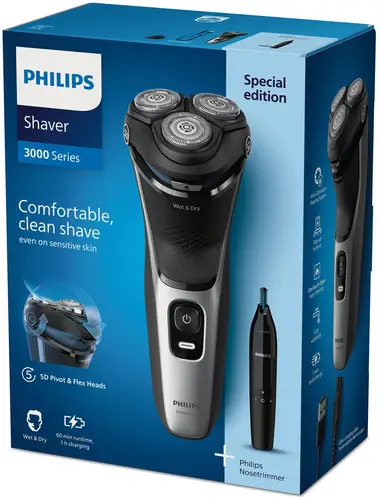 Shaver 3000 Series S3143/02 Afeitadora eléctrica en seco y en mojado - Imagen 5
