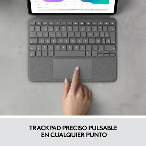 920-010145 teclado para móvil QWERTY Español Smart Connector Gris - Imagen 10