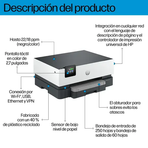 OfficeJet Pro 9110b Inalámbrico Color Impresora, Impresión a doble cara - Imagen 3