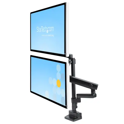 Brazo de Soporte para Dos Monitores - Base Soporte de Movimiento Articulado y Altura Ajustable para 2 Monitores VESA de hasta 32 Pulgadas 8kg - Grommet o Mordaza - Imagen 10
