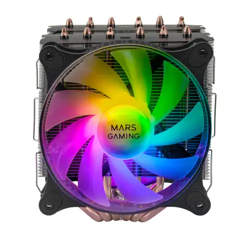 Disipador CPU, Doble Torre Refrigeración, 6 Heatpipes HCT, TDP 300 W, 2 Ventiladores ARGB PWM 12 cm, MCPUXT, Color Negro - Imagen 3