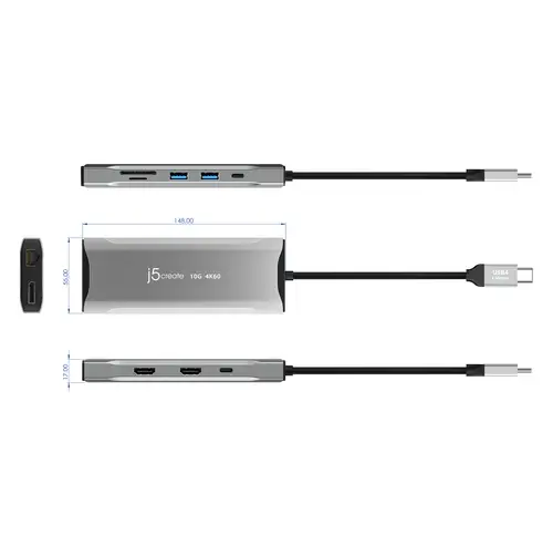 JCD397-N Miniestación de acoplamiento 4K60 Elite USB-C® para tres monitores de 10 Gbps - Imagen 6