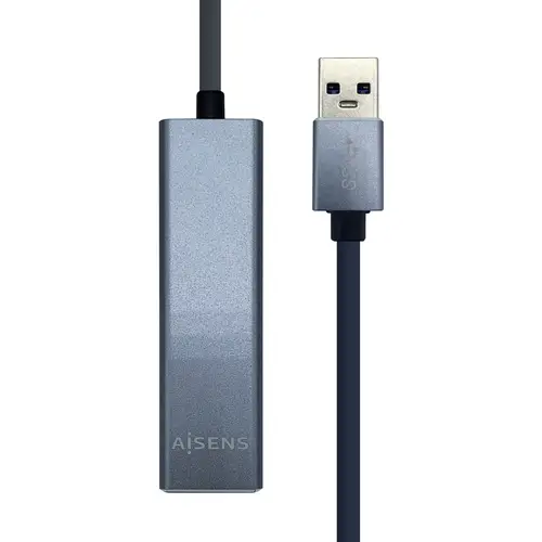 Conversor USB 3.0 a ethernet gigabit 10/100/1000 Mbps + Hub 3 x USB 3.0, Gris, 15 cm - Imagen 1