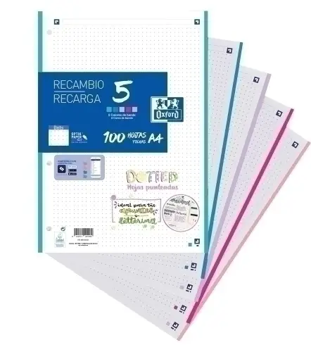 RECAMBIO OXF. A4 100h 4 TAL.DOTS - Pack de 17 unidades