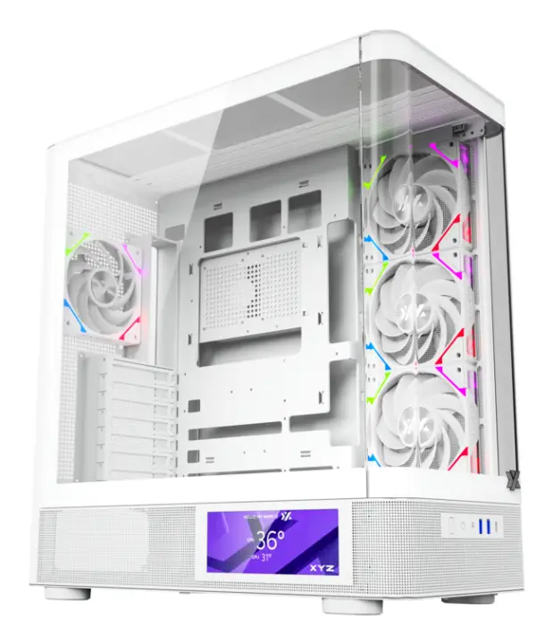 QUANTUM PRO, TORRE GAMING , 4x VENTILADORES, PWM, BTF, PANTALLA 6,2" , TIPO C , ATX, BLANCA