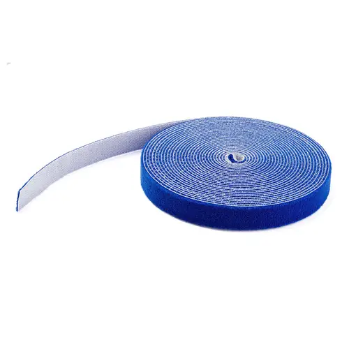 Bobina de 7,6m de Gancho y Bucle - Tiras Reutilizables de Gancho y Bucle - Cinta Sujetacables - Envolturas Ajustables de Tela para Gestión de Cableado - Azul - Imagen 1
