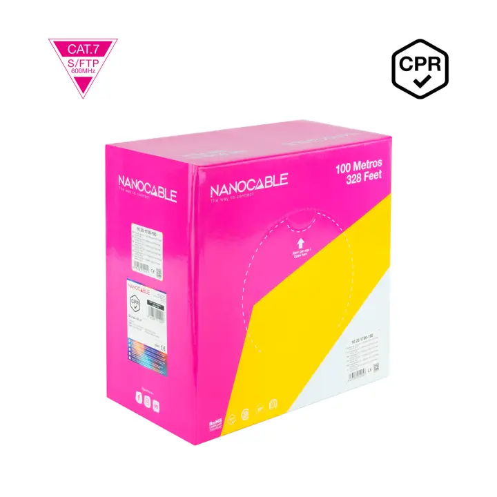 Cable de Red CAT.7 LSZH SFTP PIMF AWG23, Naranja, 100 m