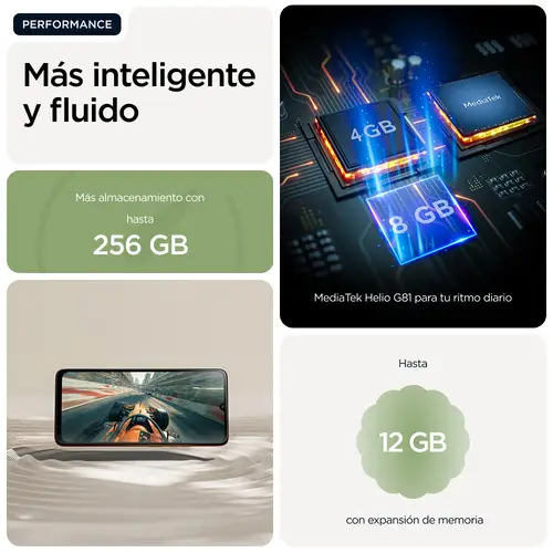 moto g06 17,5 cm (6.88") SIM doble Android 15 4G USB Tipo C 8 GB 256 GB 5200 mAh Verde - Imagen 14