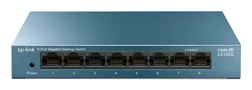 LS108G switch No administrado Gigabit Ethernet (10/100/1000) Azul - Imagen 1