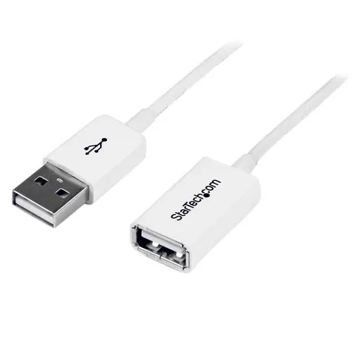 Cable de 1m de Extensión Alargador USB 2.0 - Macho a Hembra USB A - Extensor - Blanco - Imagen 1