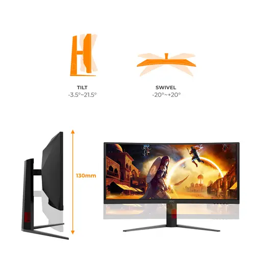 G4 CU34G4ZCA pantalla para PC 86,4 cm (34") 3440 x 1440 Pixeles Wide Quad HD Negro, Rojo - Imagen 3