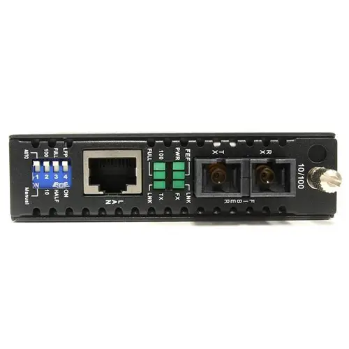 Conversor de Medios Ethernet 10/100 Mbps a Fibra Modo Único Monomodo Conector SC - 30km - Imagen 2