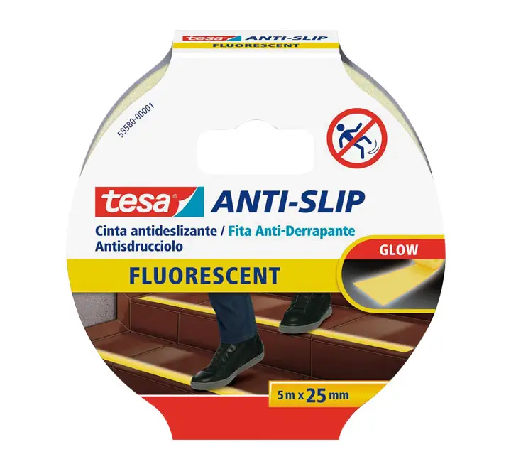 CINTA ANTIDESLIZANTE TESA 5MX25MM FLUORESCENTE