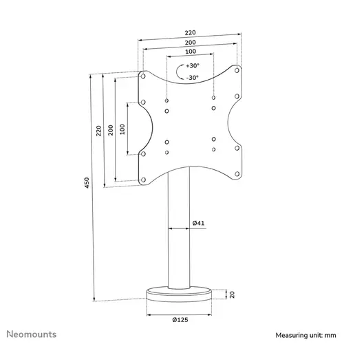 DS42-430BL12 Soporte da mesa para TV 23-43"- atornillable - girar - Imagen 16