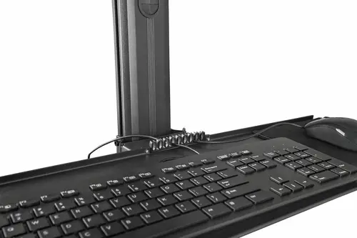 Carrito Ergonómico con Ajuste de Altura para Estación de Trabajo Móvil - con Soporte VESA para Monitor - con Soporte para CPU - con Bandeja para Teclado - Workstation Móvil con Ruedas - Imagen 13