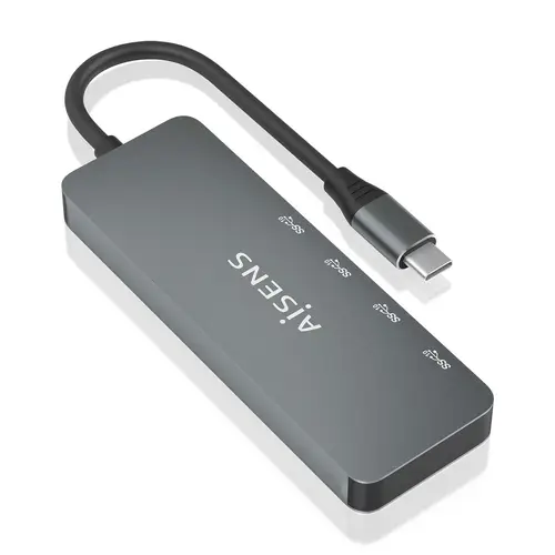 Hub USB 3.2 Gen2 10G USB-C, USB-C/M-4xUSB-C/H, Gris, 15cm - Imagen 2