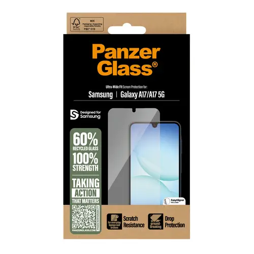 ® Screen Protector Samsung Galaxy A17 | A17 5G | Ultra-Wide Fit w. EasyAligner Protector de pantalla 1 pieza(s) - Imagen 3