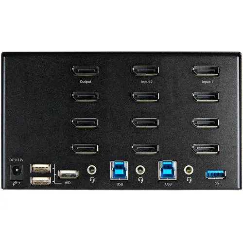 Switch Conmutador KVM de 2 Puertos DisplayPort 1.2 para 4 Monitores - DP HDR UHD 4K de 60Hz - Hub Ladrón de 2 Puertos USB 3.0 (5Gbps) - 4 Puertos USB 2.0 HID - Audio - Hotkeys - Imagen 4