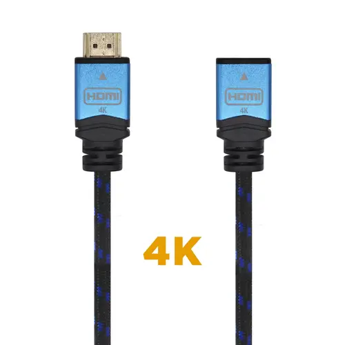 Cable HDMI V2.0 Prolongador Premium Alta Velocidad / HEC 4K@60Hz 18Gbps, A/M-A/H, Negro/Azul, 2.0m - Imagen 3