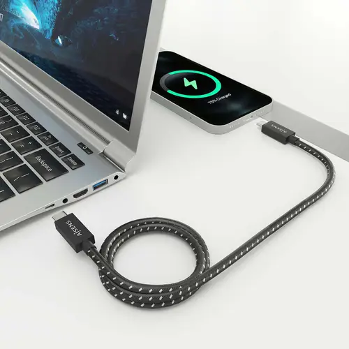 Cable USB4 Gen3x2 Aluminio 40Gbps 8K@60Hz 5A 48V 240W E-Mark, Tipo USB-C/M-USB-C/M, Negro, 1.5m - Imagen 5