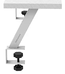 MGDS, Soporte Elevador Monitor, Eleva el Monitor 17cm, Soporte de Mesa Ergonómico en Acero, Tablero Fibra Carbono 60x20cm, Soporte Pantalla para Escritorios de 10 a 33mm de Grosor, Blanco