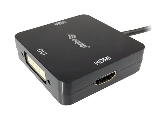 133439 adaptador de cable de vídeo 0,15 m Mini DisplayPort DVI-D + VGA (D-Sub) + HDMI Negro - Imagen 2