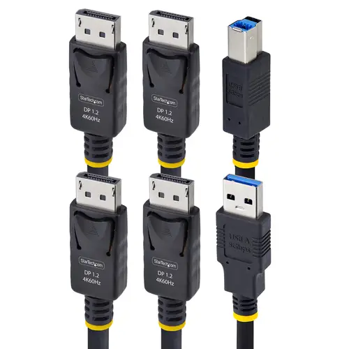 Cable KVM DisplayPort de Doble Pantalla con USB 5Gbps de 1,8m - 4K 60Hz - DP 1.2 - Cable para Conmutador KVM para Dos Monitores - Imagen 3