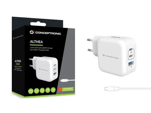 ALTHEA17W cargador de dispositivo móvil Universal Blanco Corriente alterna Carga rápida Interior - Imagen 3