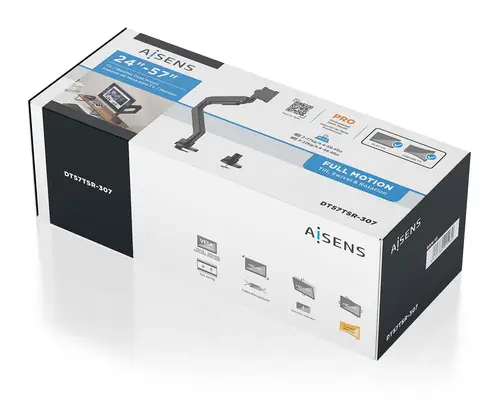 Soporte de mesa pro contrapeso giratorio e inclinable para monitor/TV 27kg (3 pivotes, 1 brazo) de 24-57, Negro - Imagen 6