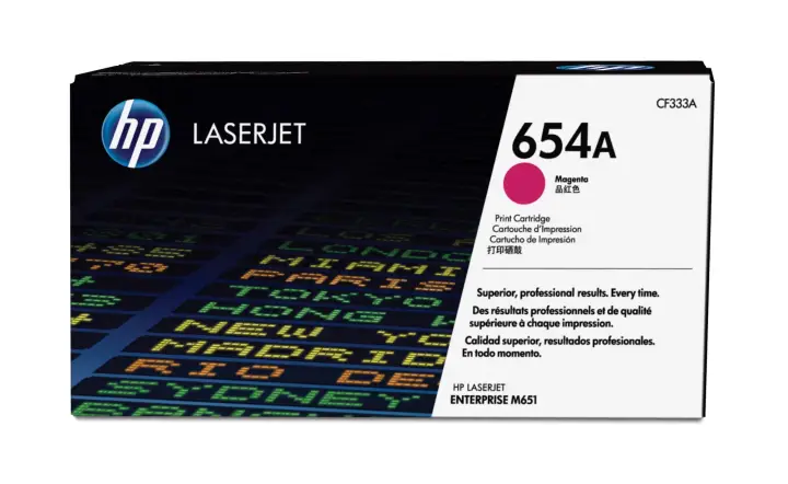 Cartucho de tóner original LaserJet 654A magenta