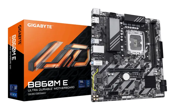 B860M E Placa Base - Procesadores Intel Core Ultra Series, VRM de 4+1+2 fases, hasta 8800MHz DDR5 (O.C), 2xPCIe 4.0 M.2, LAN 1GbE, USB 3.2 Gen 1