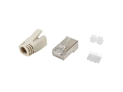 121182 conector RJ-45 Acero inoxidable, Transparente, Blanco - Imagen 1