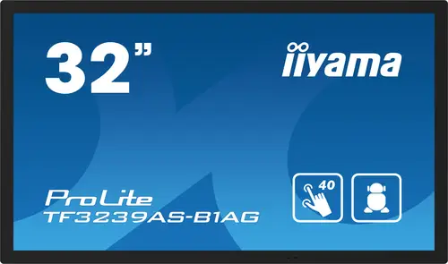 TF3239AS-B1AG pantalla de señalización Pantalla plana para señalización digital 80 cm (31.5") LED 500 cd / m² 2.4K Ultra HD Negro Pantalla táctil Procesador incorporado Android 24/7 - Imagen 1