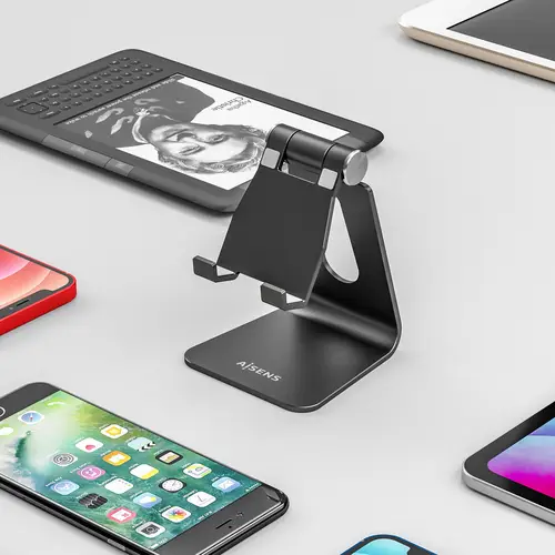 Soporte De Sobremesa Tamaño M Ajustable (1 Pivote) Para Movil / Tablet, Negro - Imagen 5
