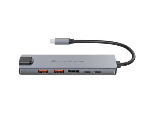 DONN29G base para portátil y replicador de puertos Alámbrico USB 3.2 Gen 2 (3.1 Gen 2) Type-C Gris - Imagen 3
