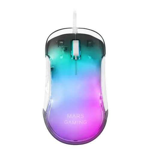 MMGLOWW, Ratón Gaming RGB Chroma-Glow, Acabado Espejo, Ultraligero, 12800 DPI, Blanco - Imagen 1