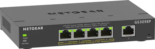 GS305EP Gestionado L2/L3 Gigabit Ethernet (10/100/1000) Energía sobre Ethernet (PoE) Negro - Imagen 1