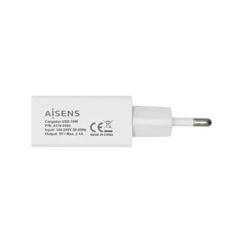 Cargador USB 10W, 5V/2A, Blanco - Imagen 2
