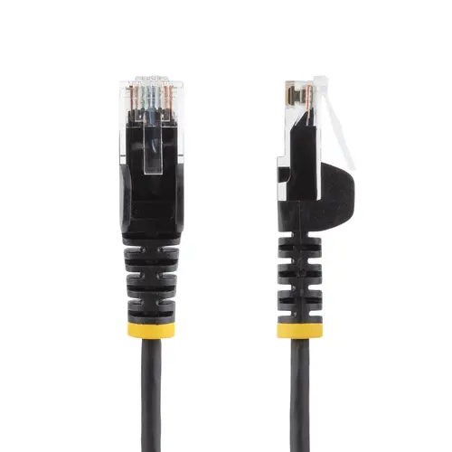 Cable Cat6 de 50cm - Delgado - con Conectores RJ45 sin Enganches - Negro - Imagen 2
