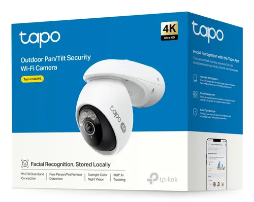 Tapo TC46 cámara de vigilancia Esférico Cámara de seguridad IP Interior y exterior 3840 x 2160 Pixeles Techo/Pared/Poste - Imagen 2