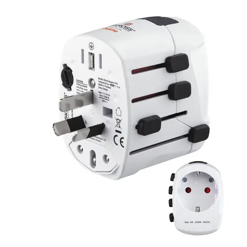 World Travel Pro adaptador de enchufe eléctrico Universal Blanco - Imagen 3