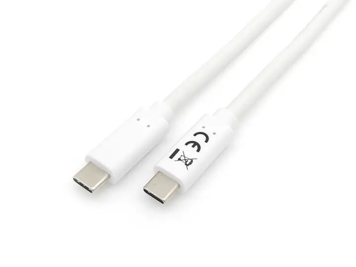 128362 Cable USB 3.2 Gen 1 C a C , M/M , 2,0m, PD 60W, 5Gbps, Blanco