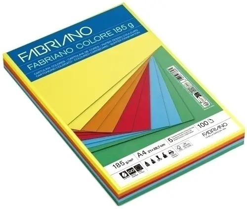 CARTULINA A4 FABR. 185g P/100 COL.INTEN. - Imagen 1