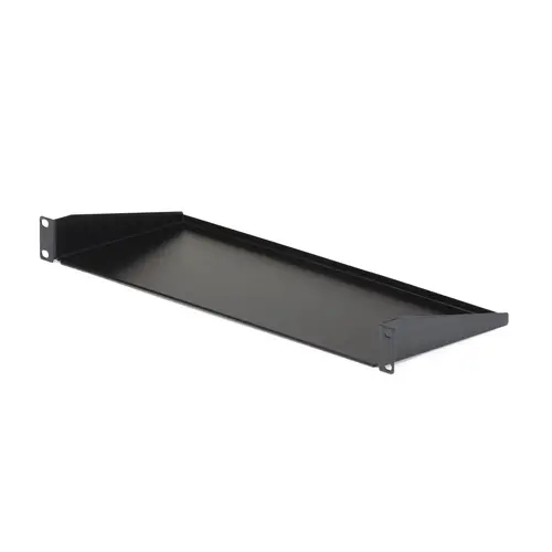 Bandeja Estante Fijo Voladizo Universal 1U de 19" Pulgadas para Rack Armario de Servidores - en Acero - Capacidad de 15kg - 7" (180mm) de Profundidad - Negro - Imagen 1