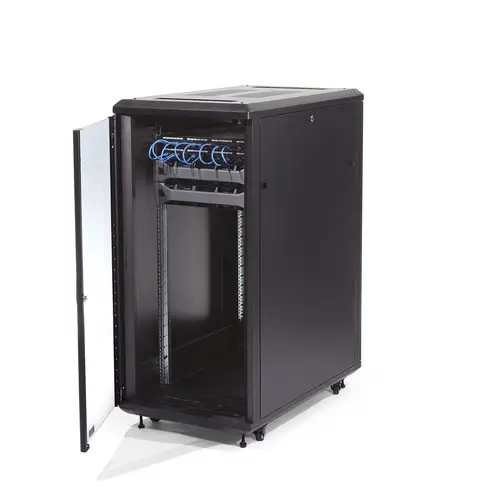 Armario Rack para Servidores 32U 19" 4 Columnas - Rack de Servidores con Cerradura y Seguro - Rack con Ruedas y Carriles de Montaje Ajustables para Equipo de Red - Imagen 6