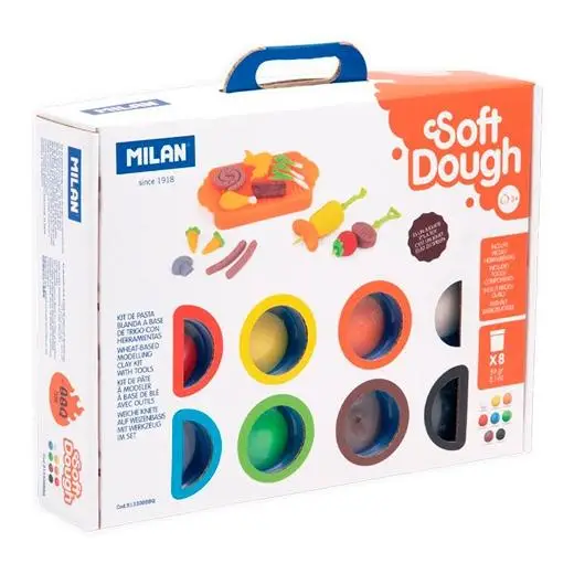 MILAN PASTA BLANDA SOFT DOUGH MALETÍN 8 BOTES 59GR C/HERRAMIENTAS BARBACOA C/SURTIDOS