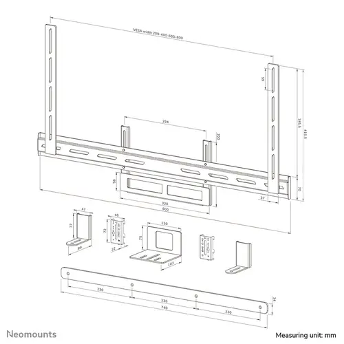 AV2-500BL Kit de barra de video 43-110" - VESA - máx 10 kg - universal - Imagen 20