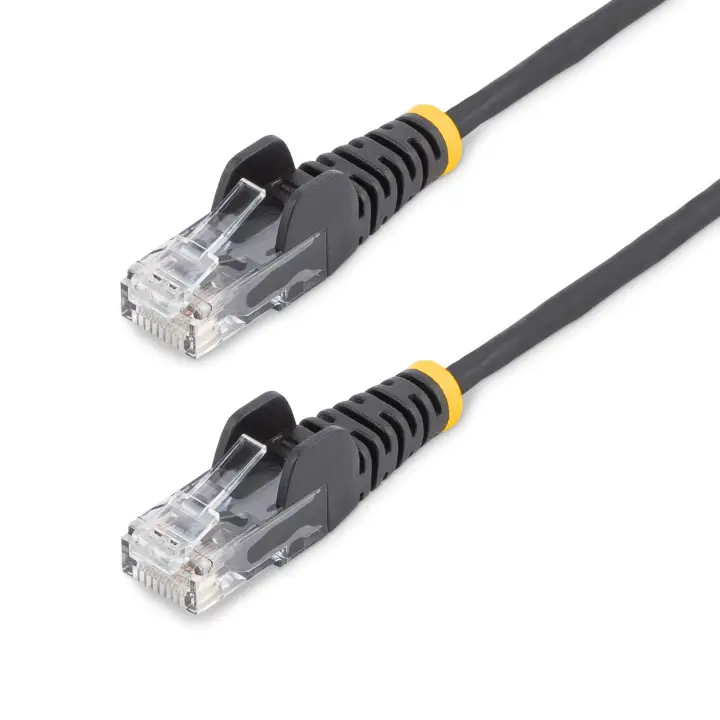 Cable Cat6 de 3m - Delgado - con Conectores RJ45 sin Enganches - Negro