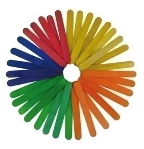 PALILLOS PLANOS COLORES 15cm. PACK 50